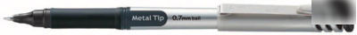 New (4) pentel energel black .7MM metal tip pens- 