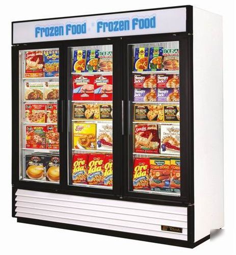 True gdm-72F swing glass door freezer merchandiser
