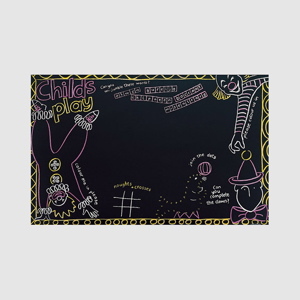 Printed childs play blackboard chalkboard bar display