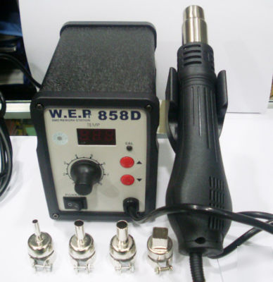 1X 858D hot air rework station solder for smd 4 nozzles