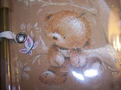 400 page bear note pad with gel pen nip