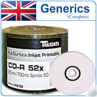 50 ritek white full face f/f printable 52X cd-r cdr