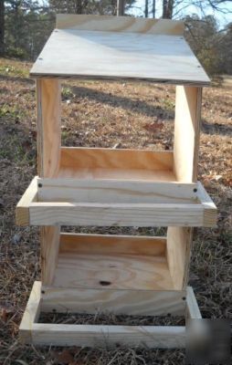 Chicken egg laying poultry box hen nest 2 holes stacked