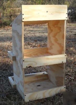 Chicken egg laying poultry box hen nest 2 holes stacked