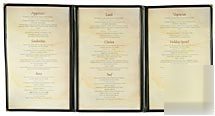 Menu covers vinyl sewn 6 view 5.5 x 8.5 triple fold 25 