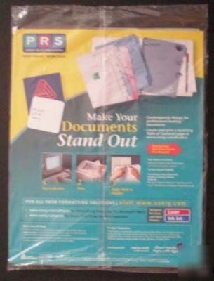 New avery printable clear label 8 notebook tab dividers