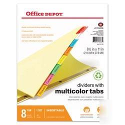 Office depot 8 tab insertable dividers 11523 case lot