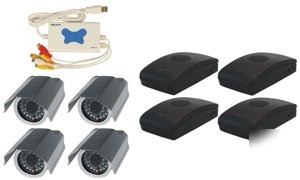 4 camera wireless usb dvr computer surveillance system