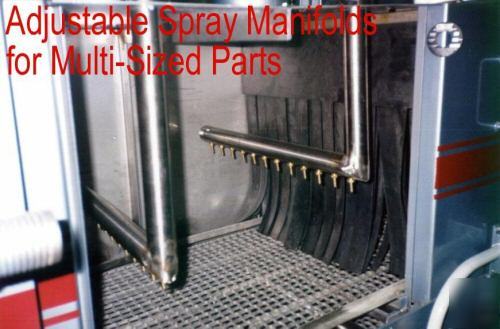 Belt washer parts aqueous cleaning hot spray cleaning