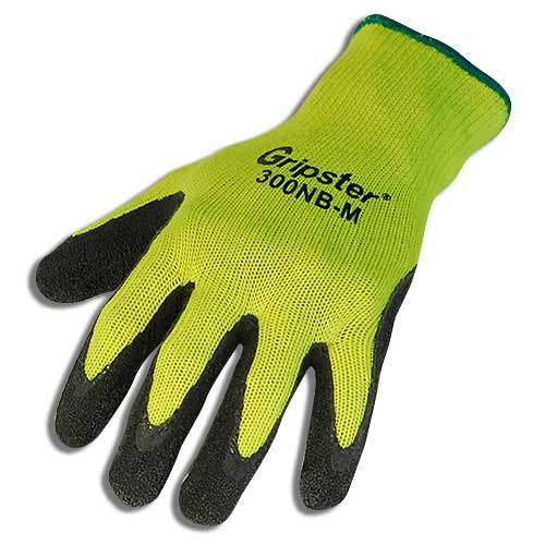 Gripster glove - neon yellow / black rubber palm - med