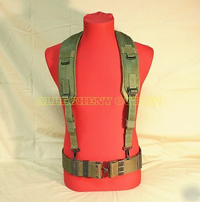 New us military y suspenders w/ usmc LC2 pistol belt l 