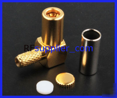 Ssmb female crimp connector right angle for RG316 RG174