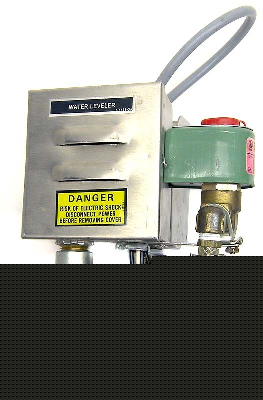 Water leveler controller level limit gas shut-off valve
