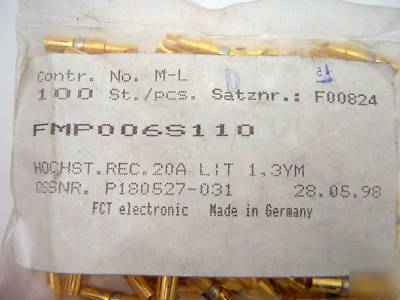 100 gold-plated d-subminature connector socket contacts