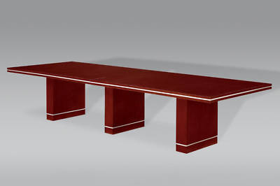 12 foot rectangular conference table nickel metal trim