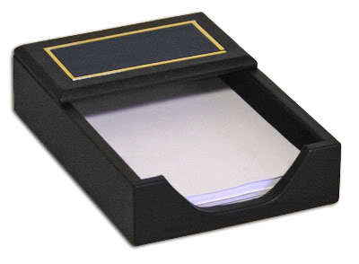 Blue 24KT gold tooled leather 4 x 6 memo holder #A5009