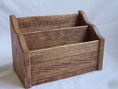 Desk organizer oak wood early american stain 