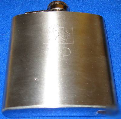 Flask, hip, stainless steel, brushed, 6 oz., engravable