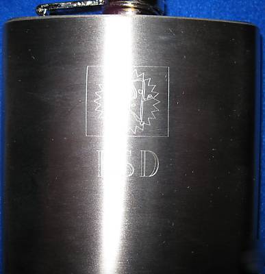 Flask, hip, stainless steel, brushed, 6 oz., engravable