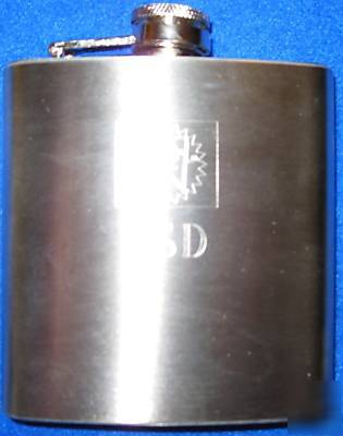 Flask, hip, stainless steel, brushed, 6 oz., engravable