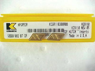 Kennametal NPGR52R carbide top notch profiling inserts 