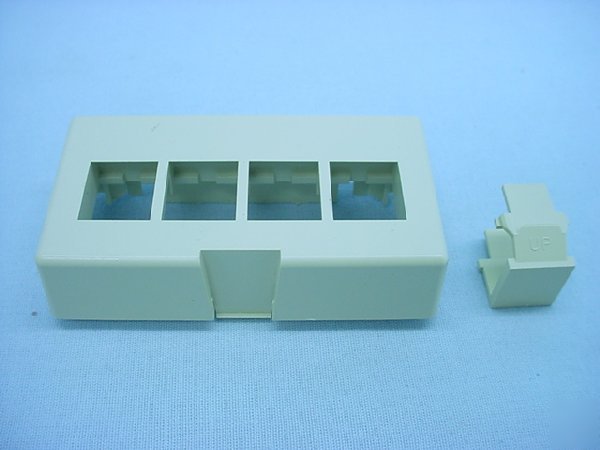 Leviton ivory 4-port quickport cubicle deep wallplate