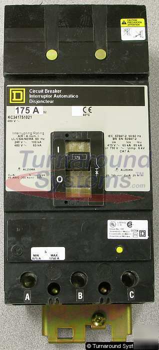 New square d KC341751021 circuit breaker, 175 amp, 