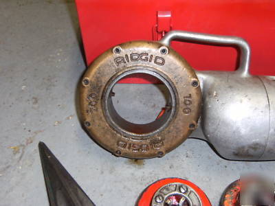 Ridgid 700 power drive, dies, tool case, pipe cutter 