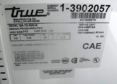 True 3-door sandwich preparation refrigeration unit