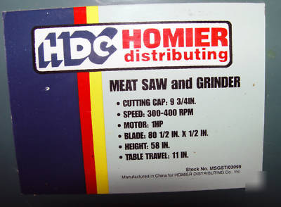 Â¾ hp meat saw, grinder & sausage stuffer never used