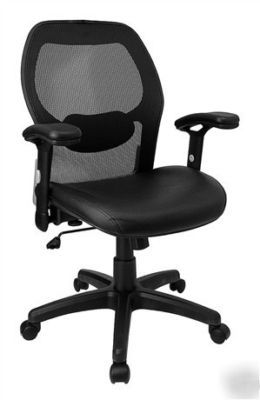 Easton breathable mesh back leather office chair