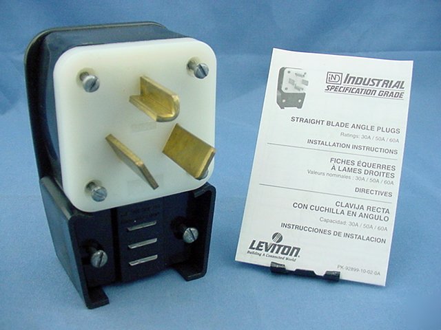 Leviton industrial angle plug 10-30 30A 125V 9332-p