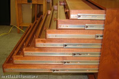 New cherry flat file map atlas blueprint cabinet stand 