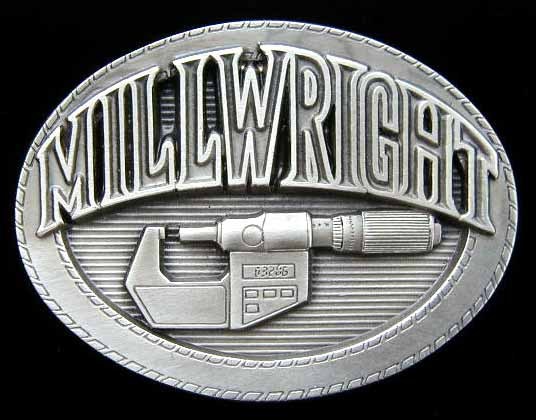 New millwright belt buckle fine pewter 
