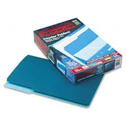 New recycled interior file folders, teal, 1/3 cut, l...