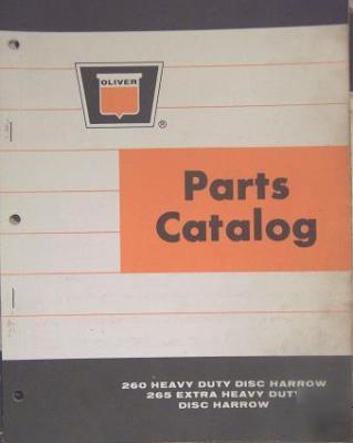 Oliver 260, 265 heavy duty disk harrows parts manual