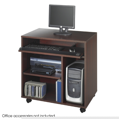 Safco picco ready-to-use computer workstation mahogany