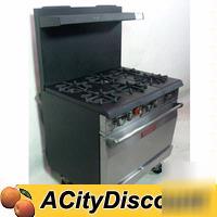 Used vulcan heavy duty gas 6 eye range w/ standard oven