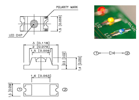 50PCS - blue surface mount leds (smd smt) - kingbright 