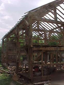 Barn hand hewn white oak post & beam