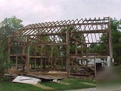 Barn hand hewn white oak post & beam