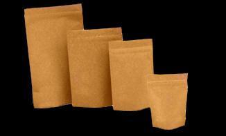 2 oz. kraft stand up barrier zipper pouches coffee bag