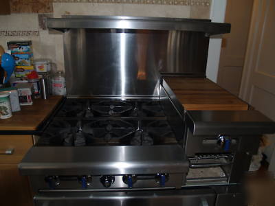 36'' 4BURNER /12'' raised griddle/broiler range oven
