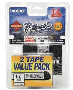 Brother M931 non-laminated black silver tape 1/2