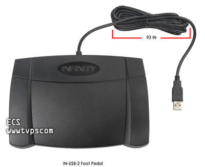 In-usb-2 inusb infinity computer foot pedal transcriber