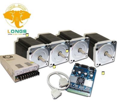 4PCS NEMA34 step motor 880OZ-in&4AXIS driver&1PC power 