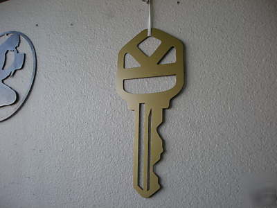 Giant metal art key sign 20 by 8.5 inches, 14 ga steel 