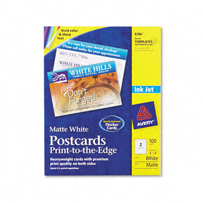 Laser- and inkje two per sheet, 100 cards per pack