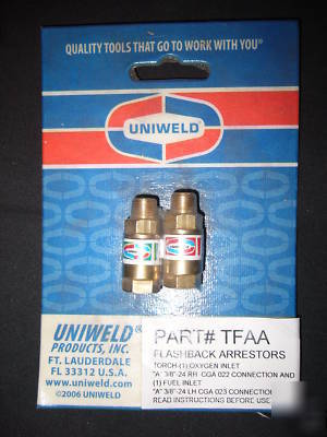 New uniweld flashback arrestors # tfaa set /sealed 