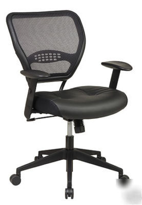 Air grid back leather seat swivel office desk chair